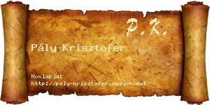 Pály Krisztofer névjegykártya