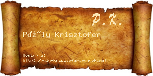 Pály Krisztofer névjegykártya